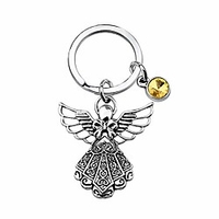 guardian angel keychain with birthstone memorial key chain personalised gift (nov.)