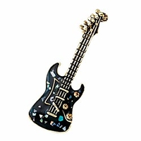 guitar lapel pin enamel brooch rhinestones breastpin badge suit shirt sweater collar backpack miniinthebox