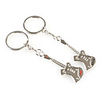 Guitar Shaped Metal Keychain,  Pair