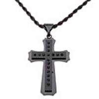 Gun Black Cross Stainless Steel Necklace