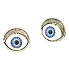Gun Color Plated Eyes Alloy Gem Earrings