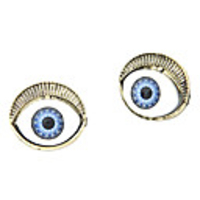 Gun Color Plated Eyes Alloy Gem Earrings