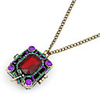 Gun Color Plated Gem Box Alloy Necklace