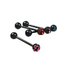 Gun Color Plated Stainless Steel Rhinestone Navel/Ear Piercing