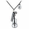Gun Color Plated Violin Shaped Alloy Necklace