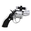 Gun Shaped Windproof Jet Cigar Cigarette Lighter with Laser Silvery