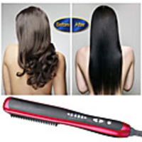 Hair Straightener Brush Comb Ionic Hair Beard Straightening Brush Temperature Control Prevent Scalding