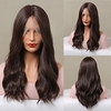 HAIRCUBE Ombre Auburn/Golden/Brown 22 inch Lace Front Wig Long Water Wavy 1341 T Part Kanekalon Lace Wig With Baby Hair for Woman 180% Density miniinthebox