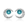 Half Moon Star Austrian Diamond Ear Studs