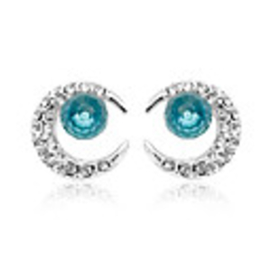 Half Moon Star Austrian Diamond Ear Studs