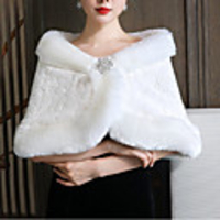 Half Sleeve Coats / Jackets Faux Fur Party / Evening Women