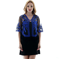 Half Sleeve Shawls PolyCotton Blend Party / Evening / Office / Career Women
