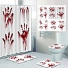 Halloween Blood Handprint Weird Pattern Printing Bathroom Shower Curtain Leisure Toilet Four-Piece Design