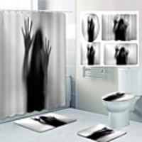 Halloween Blood Handprint Weird Pattern Printing Bathroom Shower Curtain Leisure Toilet Four-Piece Design