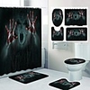 Halloween Blood Handprint Weird Pattern Printing Bathroom Shower Curtain Leisure Toilet Four-Piece Design