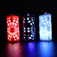 Halloween Candle Light Spider Web Skull Light Led Colorful Gradient Flash Terrible Decoration Pumpkin Lamp