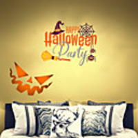 Halloween Decorations / Holiday Wall Stickers Plane Wall Stickers / Holiday Wall Stickers Decorative Wall Stickers,  PVC Home Decoration Wall Decal Wall Decoration 1pc