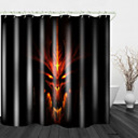 Halloween Devil Head Digital Printing Shower Curtain English Green Leaf Digital Printing Shower Curtain Shower Curtains amp; Hooks Modern Polyester New Design