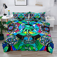 Halloween Duvet Cover Set Happy Halloween Greetings Pumpkins Skull Bones Bats Pennant Image Decorative 2/3 Piece Bedding Set with 1 or 2 Pillowcase(Single Twin only 1pcs) miniinthebox