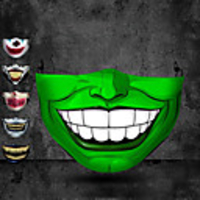 Halloween foreign trade adult printing dustproof protective 3D stereo mask can be washed cotton mask wholesale custom