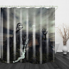 Halloween Gushan Stone Hand Digital Printing Shower Curtain English Green Leaf Digital Printing Shower Curtain Shower Curtains amp; Hooks Modern Polyester New Design