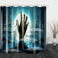 Halloween Horror Background Print Waterproof Fabric Shower Curtain for Bathroom Home Decor Covered Bathtub Curtains Liner Includes with Hooks