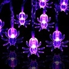 Halloween Lights Spider String Lights 20 LED Purple Spiders 3m 9.8ft Halloween Ghost Festival Horror Light String Toys Decoration for Party Costumes