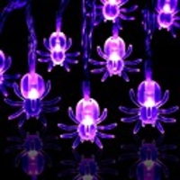 Halloween Lights Spider String Lights 20 LED Purple Spiders 3m 9.8ft Halloween Ghost Festival Horror Light String Toys Decoration for Party Costumes