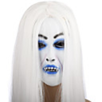 Halloween Mask White Ghost Masquerade Mask Party Supplies Props Witch With White Hair Masks