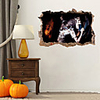 Halloween New Wall Sticker 3D Broken Wall Nurse Zombie Wall Background Decoration Pvc Graffiti Sticker