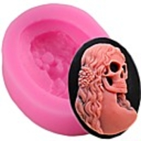 Halloween Party Baking Tools Silicone Rubber Mold Fondant Chocolate Mold Hairy Skull