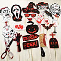 Halloween Party Funny Decorations Pirate Paper Beard Eyeball Crow Ghost Hand Props