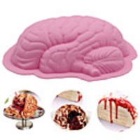 Halloween Party Halloween Brain Shape 3D Silicone Cake Mold DIY Brain Shape Baking Pan for Halloween
