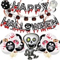 Halloween Party Halloween Decor Horror Ghost 1 Set Halloween Balloons Party Decorations Kit Happy Halloween Balloon Banner Latex Balloons Star Pumpkin Ghost Mylar Balloons Paper Garlands Tissue Tassel