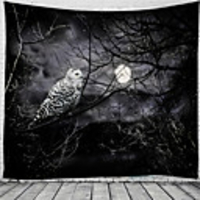 Halloween Party Holiday Wall Tapestry Art Decor Blanket Curtain Picnic Tablecloth Hanging Home Bedroom Living Room Dorm Decoration Psychedelic Owl Moon Haunted Scary Polyester