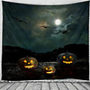 Halloween Party Holiday Wall Tapestry Art Decor Blanket Curtain Picnic Tablecloth Hanging Home Bedroom Living Room Dorm Decoration Psychedelic Pumpkin Bat Haunted Scary Polyester