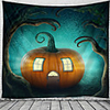 Halloween Party Holiday Wall Tapestry Art Decor Blanket Curtain Picnic Tablecloth Hanging Home Bedroom Living Room Dorm Decoration Psychedelic Pumpkin Haunted Scary Forest Polyester