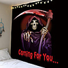 Halloween Party Holiday Wall Tapestry Art Decor Blanket Curtain Picnic Tablecloth Hanging Home Bedroom Living Room Dorm Decoration Psychedelic Skull Skeleton Grim Reaper Haunted Scary Polyester