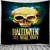Halloween Party Holiday Wall Tapestry Art Decor Blanket Curtain Picnic Tablecloth Hanging Home Bedroom Living Room Dorm Decoration Psychedelic Skull Skeleton Haunted Scary Polyester