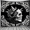 Halloween Party Holiday Wall Tapestry Art Decor Blanket Curtain Picnic Tablecloth Hanging Home Bedroom Living Room Dorm Decoration Psychedelic Skull Skeleton Haunted Scary Polyester