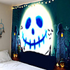 Halloween Party Holiday Wall Tapestry Art Decor Blanket Curtain Picnic Tablecloth Hanging Home Bedroom Living Room Dorm Decoration Psychedelic Skull Skeleton Moon Pumpkin Polyester
