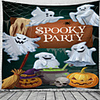 Halloween Party pooky Party Wall Tapestry Art Decor Blanket Curtain Picnic Tablecloth Hanging Home Bedroom Living Room Dorm Decoration Pychedelic kull keleton Pumpkin Ghot Haunted cary Polyeter