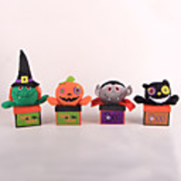 Halloween Party Toys Candy Jar 4 pcs Pumpkin Bat Witch Vampire Fabrics Adults Trick or Treat Halloween Party Favors Supplies