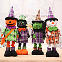Halloween Party Toys Halloween Fabric Doll Cat Skull Skeleton Ghost Flexible Iron Cotton Kid