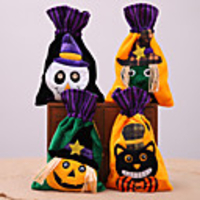 Halloween Party Toys Halloween Gift Bags Trick or Treat Brushed Cloth Bags 4 pcs Skull Skeleton Pumpkin Cartoon Witch Nonwoven Kid