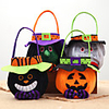 Halloween Party Toys Halloween Gift Bags Trick or Treat Halloween Candy Buckets 4 pcs Cat Pumpkin Cartoon Witch Vampire with Handles Golden Velvet Cloth Kid