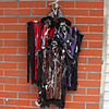 Halloween Party Toys Halloween Hanging Ghost 2 pcs Skull Skeleton Electric with Scary Sound and Glowing LED Red Eyes Resin Kid