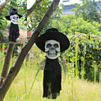 Halloween Party Toys Halloween Hanging Ghost Electric with Scary Sound and Glowing LED Red Eyes Resin Kid