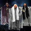 Halloween Party Toys Halloween Hanging Ghost Skull Skeleton Electric with Scary Sound and Glowing LED Red Eyes Resin Kid