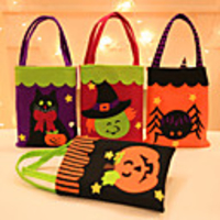 Halloween Party Toys Non-woven Bags Halloween Gift Bags Trick or Treat 7 pcs Cat Pumpkin Cartoon with Handles Non-woven Fabrics Kid